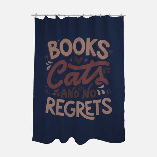 Books Cats And No Regrets-None-Polyester-Shower Curtain-tobefonseca