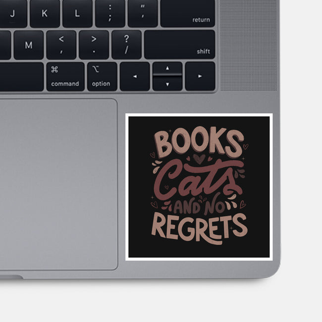 Books Cats And No Regrets-None-Glossy-Sticker-tobefonseca