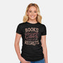Books Cats And No Regrets-Womens-Fitted-Tee-tobefonseca