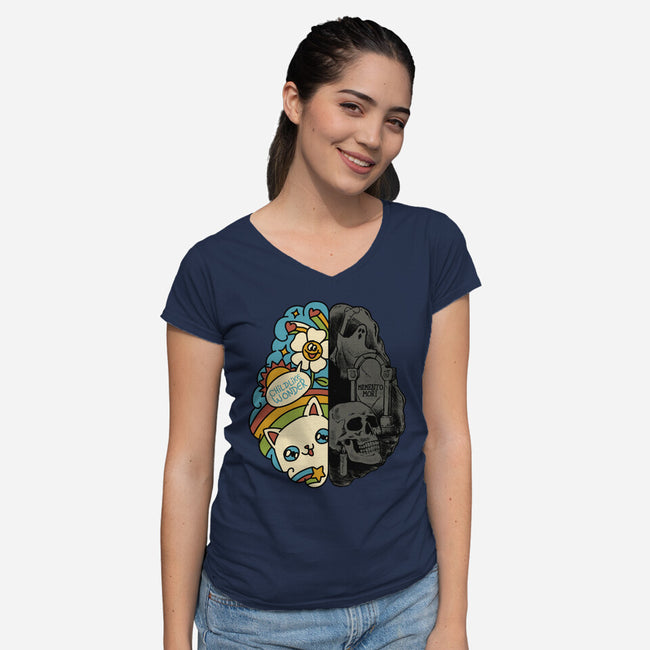 My Brain Childlike Wonder-Womens-V-Neck-Tee-tobefonseca