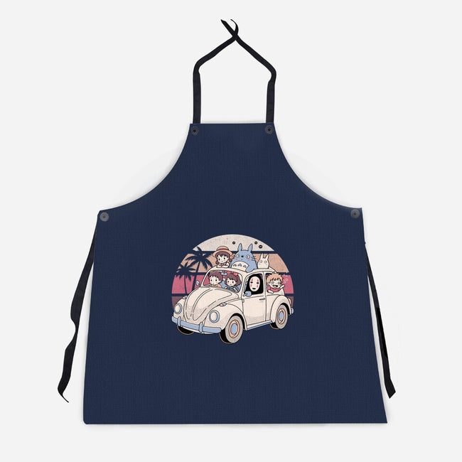 Studio Road Trip-Unisex-Kitchen-Apron-GODZILLARGE