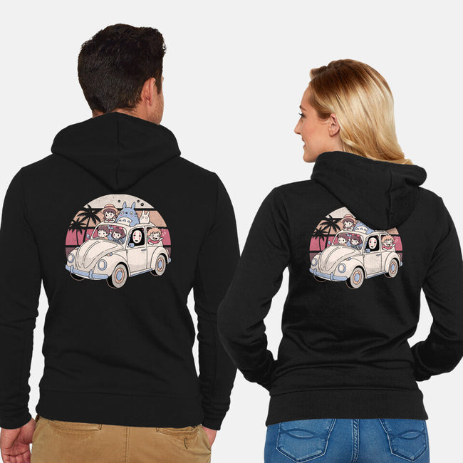 Studio Road Trip-Unisex-Zip-Up-Sweatshirt-GODZILLARGE