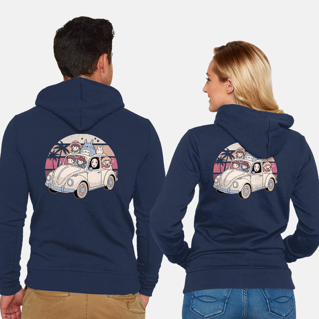 Studio Road Trip-Unisex-Zip-Up-Sweatshirt-GODZILLARGE