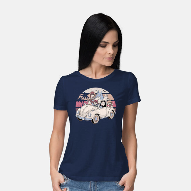 Studio Road Trip-Womens-Basic-Tee-GODZILLARGE