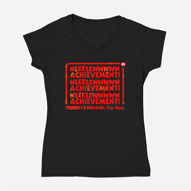 New Achievement DCC-Womens-V-Neck-Tee-rocketman_art
