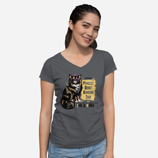 Donut Dungeon Tour-Womens-V-Neck-Tee-rocketman_art
