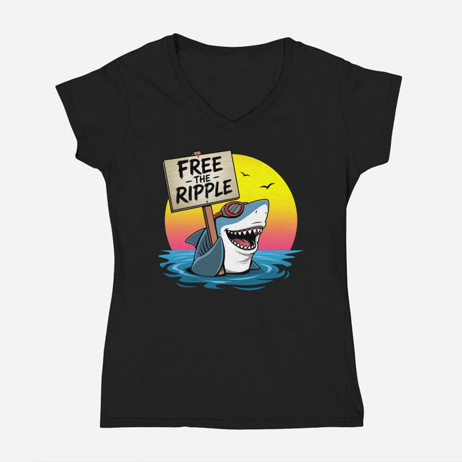 Free The Ripple-Womens-V-Neck-Tee-Boggs Nicolas