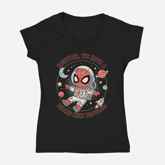 Brand New Problem-Womens-V-Neck-Tee-GODZILLARGE