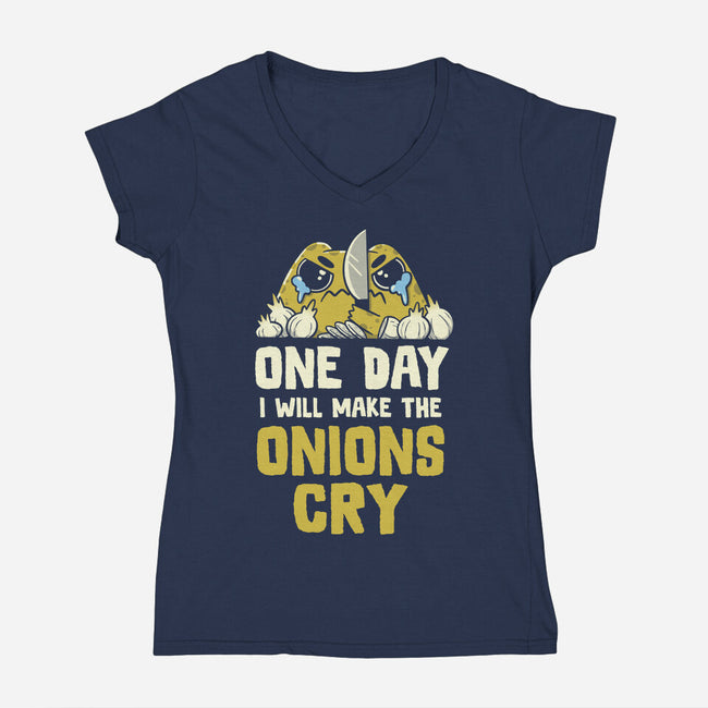 The Onions Will Cry-Womens-V-Neck-Tee-koalastudio