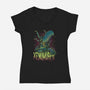 Beware The Xenomorph-Womens-V-Neck-Tee-Fearcheck