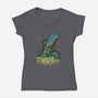 Beware The Xenomorph-Womens-V-Neck-Tee-Fearcheck