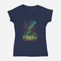 Beware The Xenomorph-Womens-V-Neck-Tee-Fearcheck