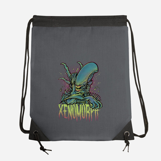 Beware The Xenomorph-None-Drawstring-Bag-Fearcheck