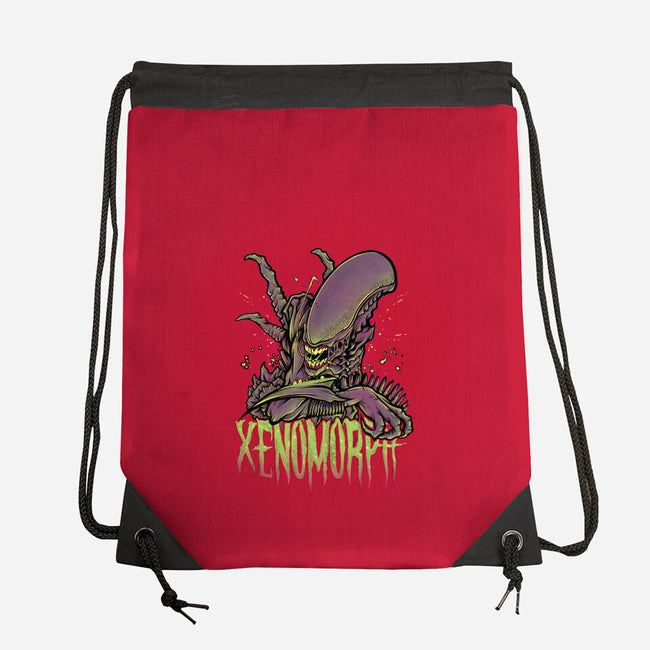 Beware The Xenomorph-None-Drawstring-Bag-Fearcheck