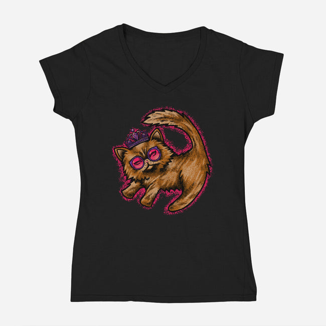 Princess Donut mural-Womens-V-Neck-Tee-joerawks