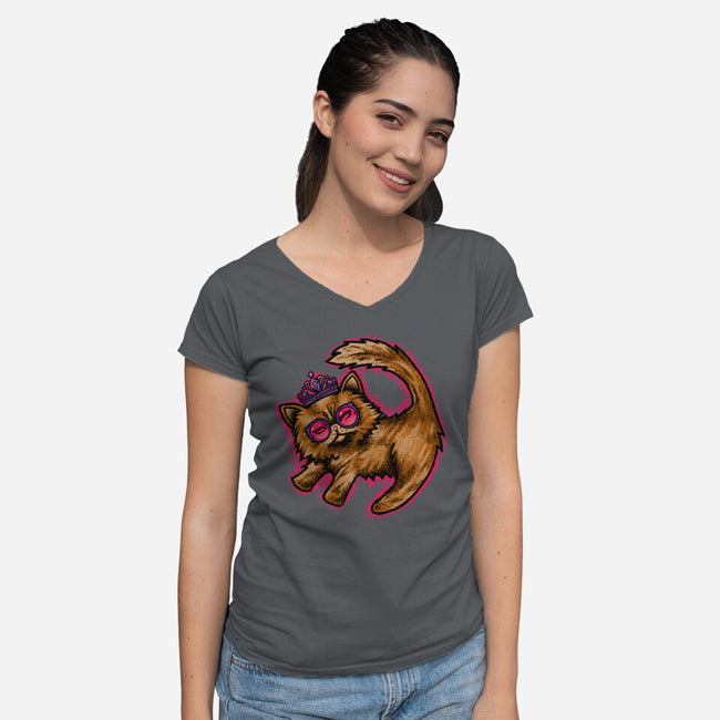 Princess Donut mural-Womens-V-Neck-Tee-joerawks