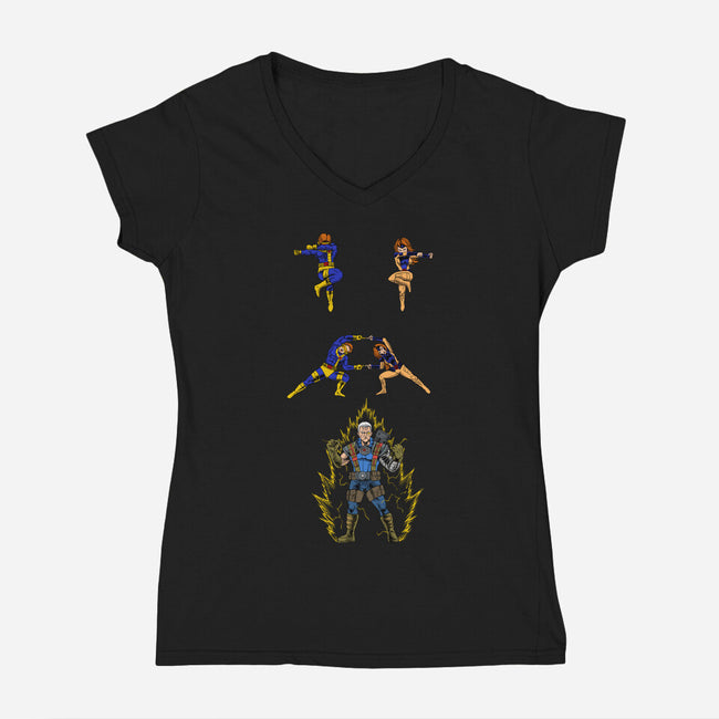 The Mutan Fusion Dance-Womens-V-Neck-Tee-joerawks