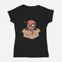 Adopt A Spider-Womens-V-Neck-Tee-GODZILLARGE