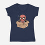 Adopt A Spider-Womens-V-Neck-Tee-GODZILLARGE