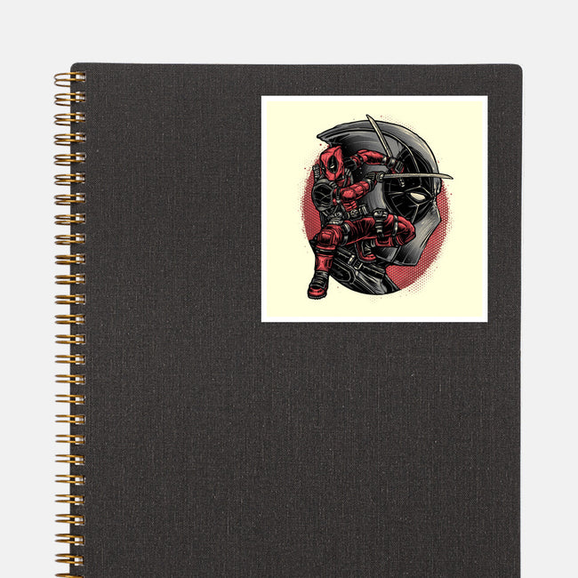 Mercenary In Red-None-Glossy-Sticker-glitchygorilla