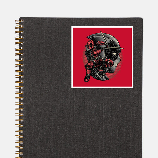 Mercenary In Red-None-Glossy-Sticker-glitchygorilla