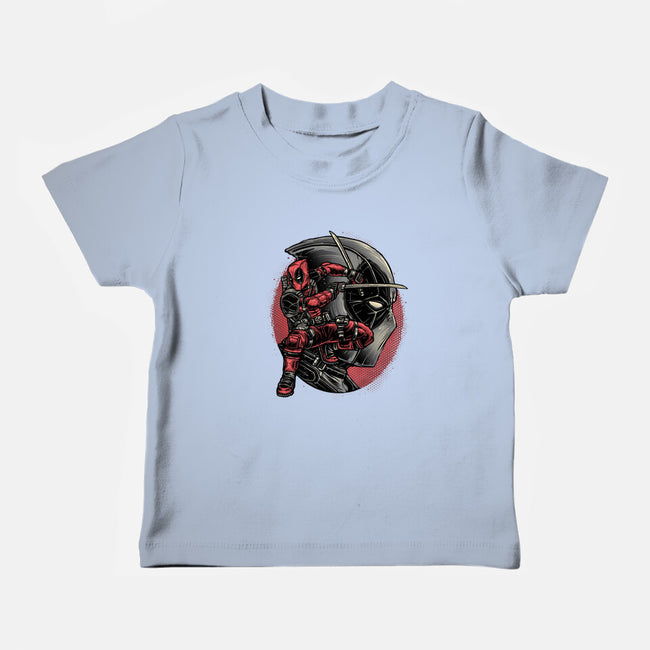 Mercenary In Red-Baby-Basic-Tee-glitchygorilla