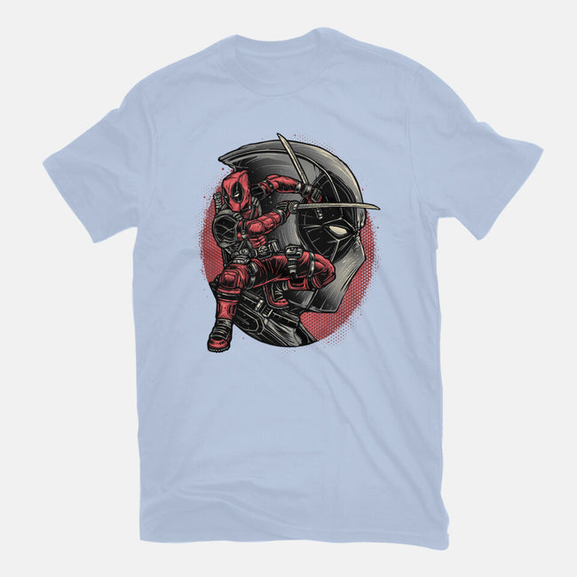 Mercenary In Red-Unisex-Basic-Tee-glitchygorilla
