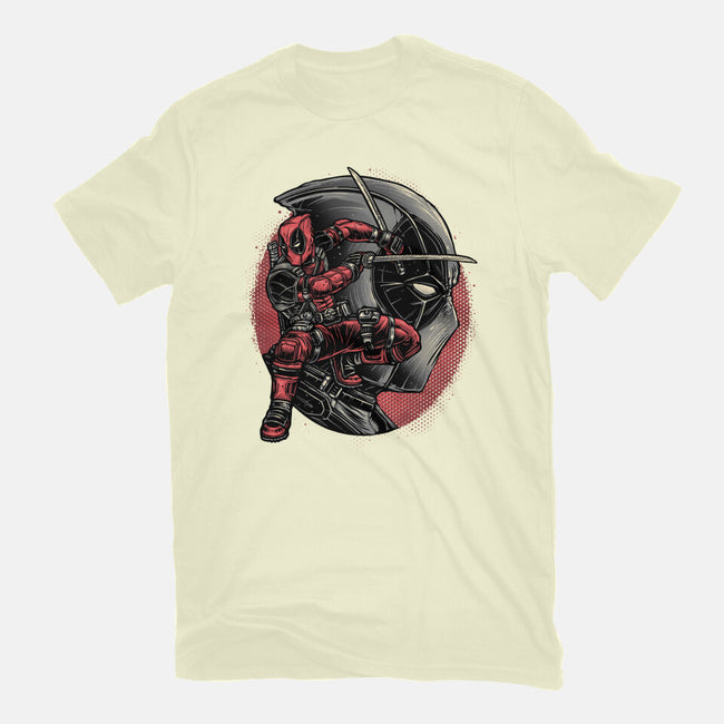 Mercenary In Red-Mens-Basic-Tee-glitchygorilla