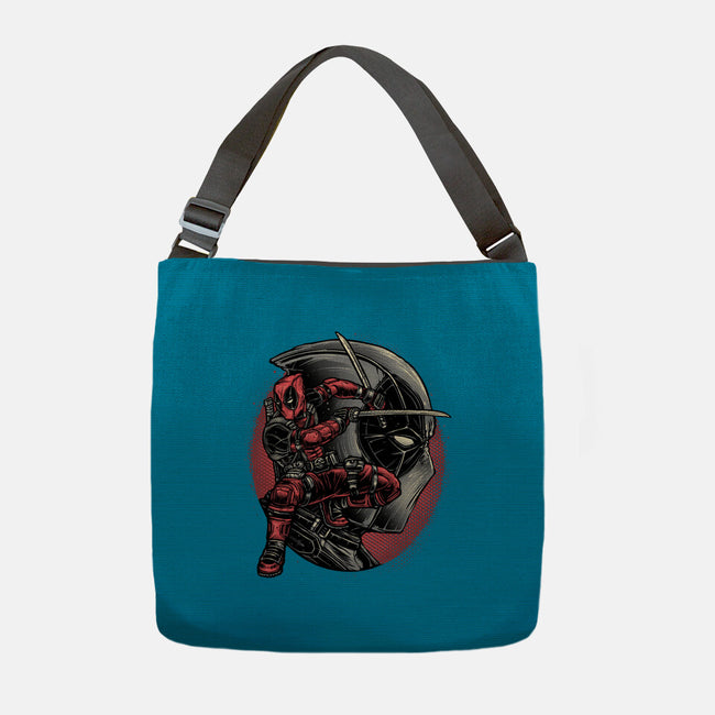Mercenary In Red-None-Adjustable Tote-Bag-glitchygorilla