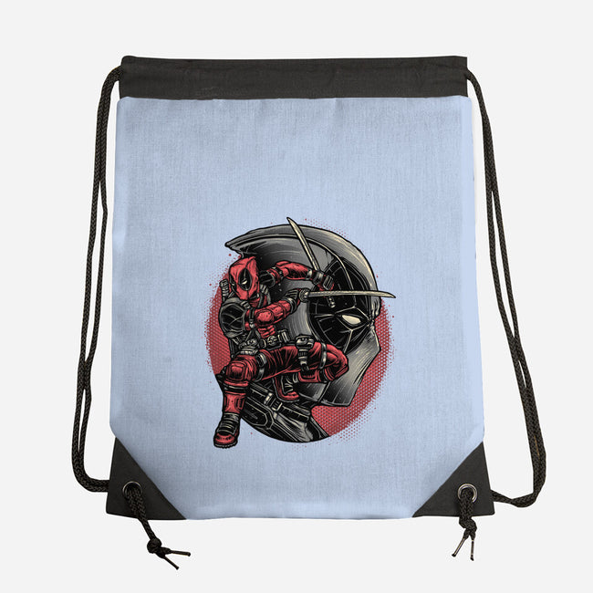 Mercenary In Red-None-Drawstring-Bag-glitchygorilla