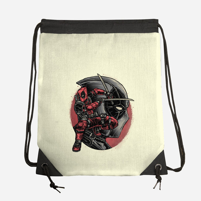 Mercenary In Red-None-Drawstring-Bag-glitchygorilla