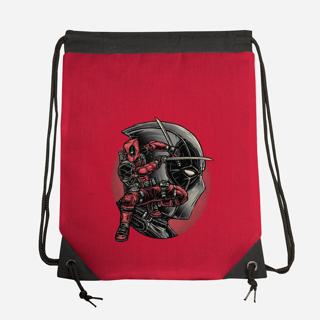 Mercenary In Red-None-Drawstring-Bag-glitchygorilla