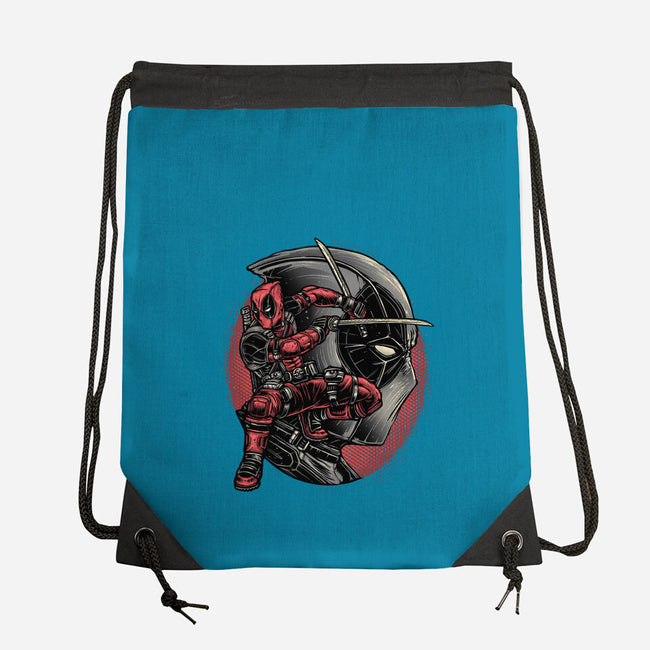 Mercenary In Red-None-Drawstring-Bag-glitchygorilla