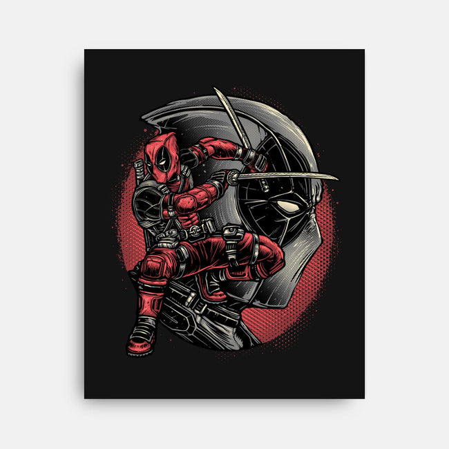 Mercenary In Red-None-Stretched-Canvas-glitchygorilla