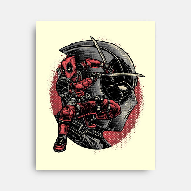 Mercenary In Red-None-Stretched-Canvas-glitchygorilla