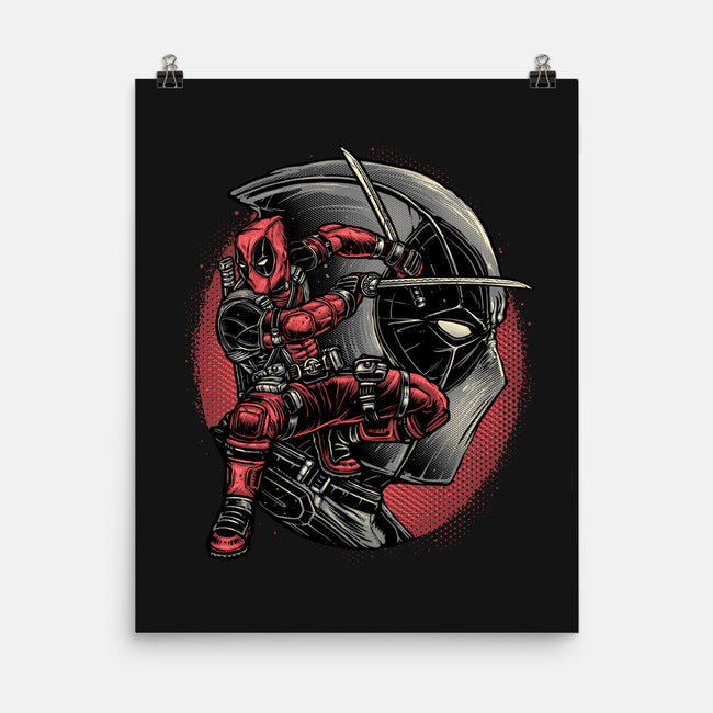Mercenary In Red-None-Matte-Poster-glitchygorilla