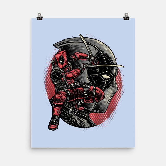 Mercenary In Red-None-Matte-Poster-glitchygorilla
