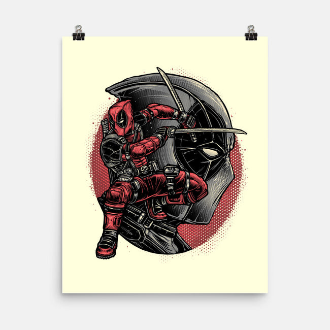Mercenary In Red-None-Matte-Poster-glitchygorilla