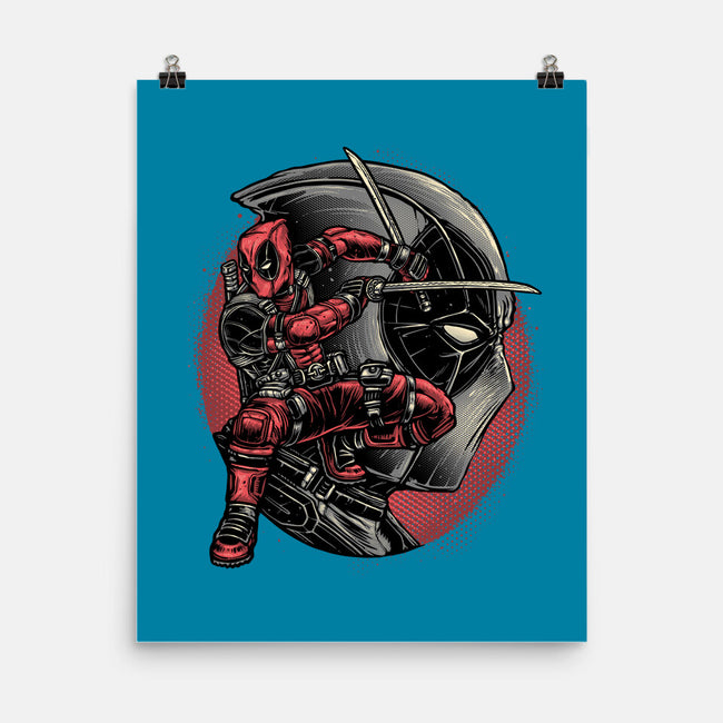 Mercenary In Red-None-Matte-Poster-glitchygorilla