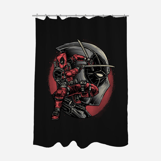 Mercenary In Red-None-Polyester-Shower Curtain-glitchygorilla
