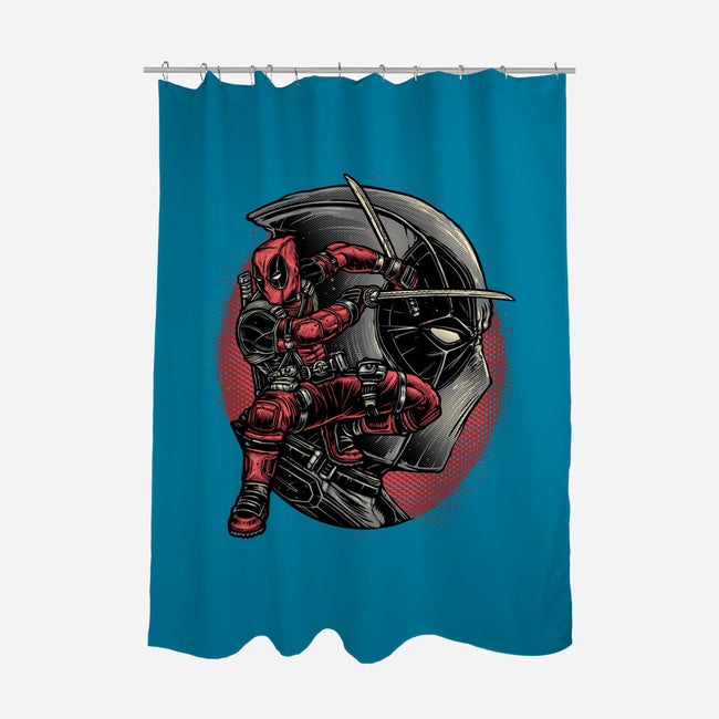 Mercenary In Red-None-Polyester-Shower Curtain-glitchygorilla
