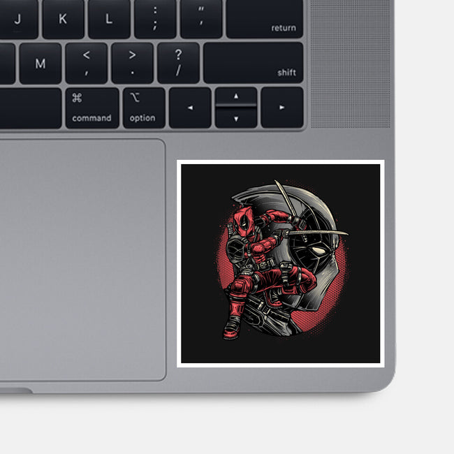 Mercenary In Red-None-Glossy-Sticker-glitchygorilla