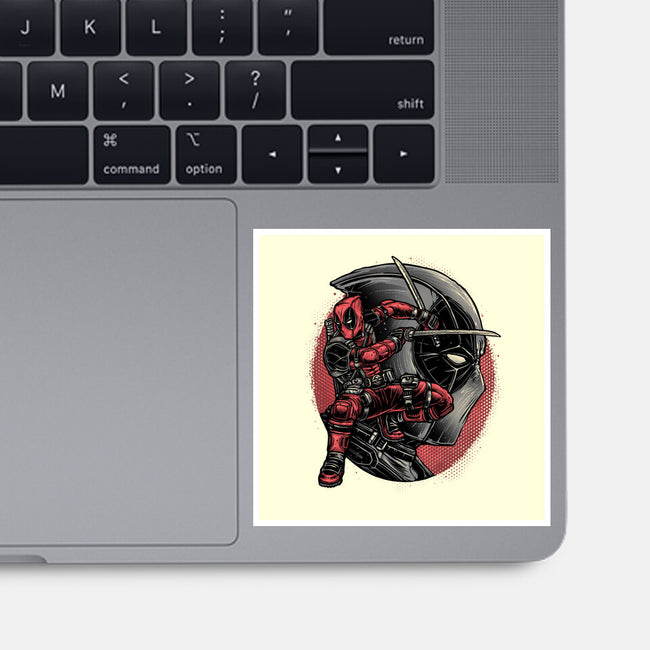 Mercenary In Red-None-Glossy-Sticker-glitchygorilla