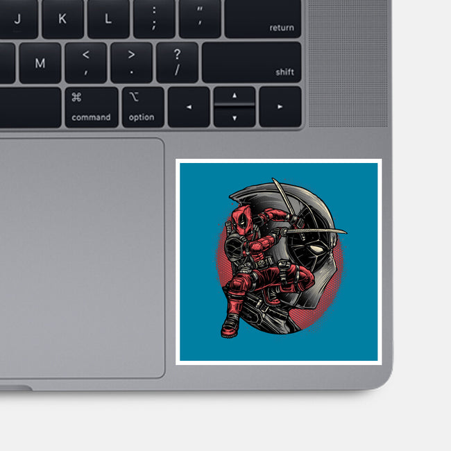 Mercenary In Red-None-Glossy-Sticker-glitchygorilla