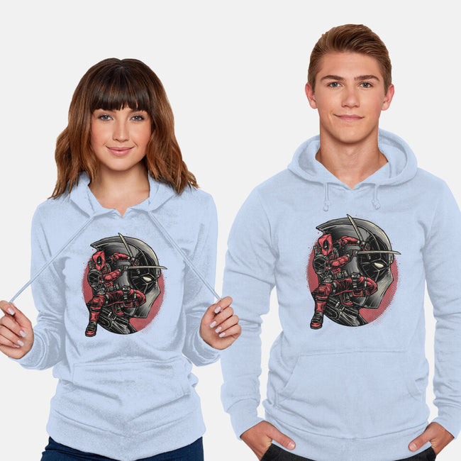 Mercenary In Red-Unisex-Pullover-Sweatshirt-glitchygorilla