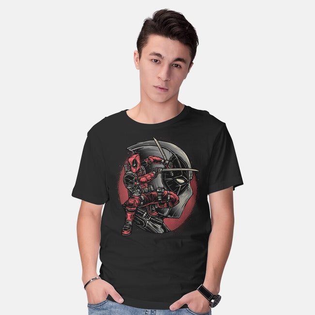 Mercenary In Red-Mens-Basic-Tee-glitchygorilla