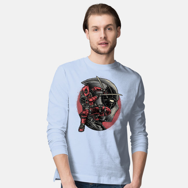 Mercenary In Red-Mens-Long Sleeved-Tee-glitchygorilla