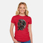 Mercenary In Red-Womens-Fitted-Tee-glitchygorilla