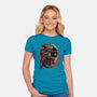 Mercenary In Red-Womens-Fitted-Tee-glitchygorilla