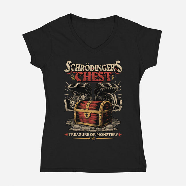 RPG Treasure Monster Chest-Womens-V-Neck-Tee-Studio Mootant